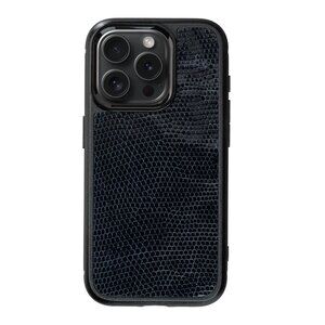Timeless Style iPhone 15 Pro/Pro Max Case - Genuine Lizard - Midnight Blue